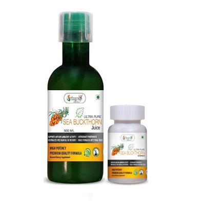 Vringra Ultra Pure Sea Buckthorn Juice 500 ml + Vringra Ultra Pure Sea Buckthorn Capsule 60's - Health Products