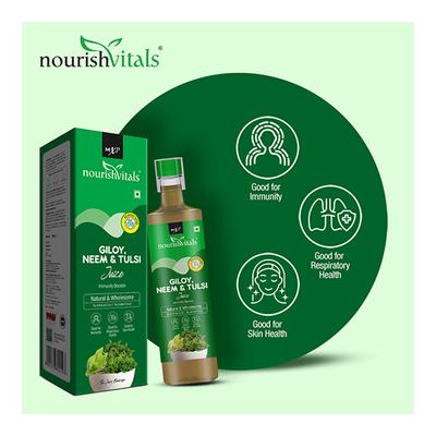 NourishVitals Giloy, Neem & Tulsi Juice 500 ml - Ayurvedic Juices