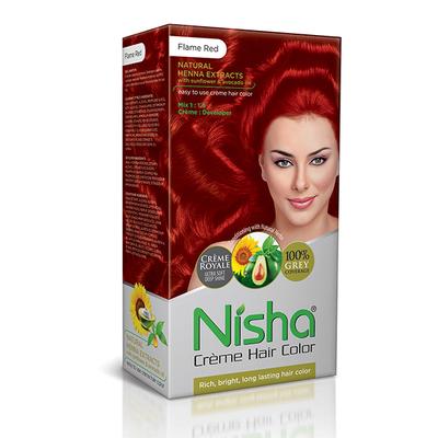 Nisha Creme Hair Color - Flame Red 60 gm - Crème