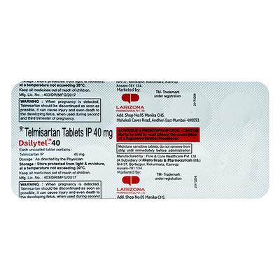 DAILYTEL 40mg Tablet 10's - Hypertension-Ang