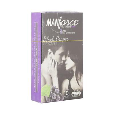 Manforce 3 in 1 Wild Condoms - Black Grapes Flaboured 10's - Plain/Flavoured Condoms