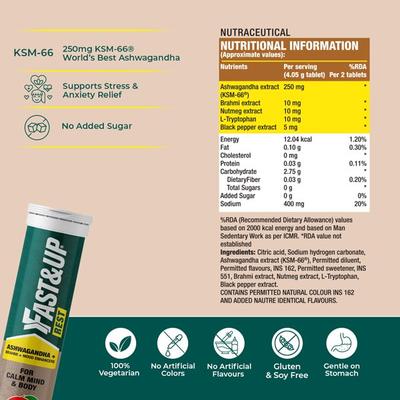 Fast&Up Rest Effervescent Tablet - Cranberry Flavour 15's - Sexual Care