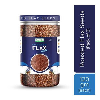 The Food Folks Roasted Flax Seeds (Pack of 2 x 120 gm) - Nutritional Bars