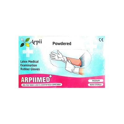 Arpii Powdered Latex Examination Gloves - Medium 100's - Gloves - S