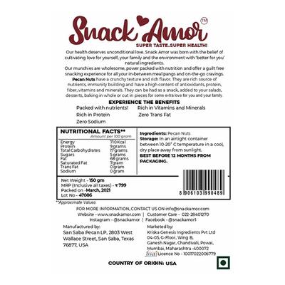 Snack Amor Pecan Nuts 150 gm - Nutritional Bars