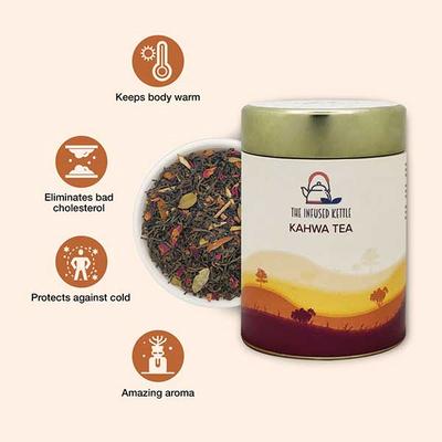 The Infused Kettle Green Tea Leaves - Kahwa 50 gm - Teas