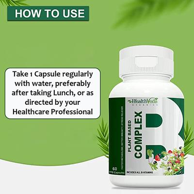 Health Veda Plant Based B Complex Veg Capsule 60's - Herbal Dietary Supplement