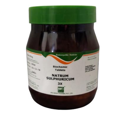 Bio-India's Biochemic Tablet - Natrum Sulphuricum 3X 450 gm - Speciality Medicine