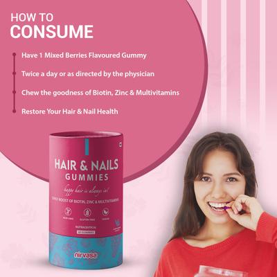 Nirvasa Hair & Nails Gummies (Pack of 3 x 60's) 1's - Multi-Vitamins