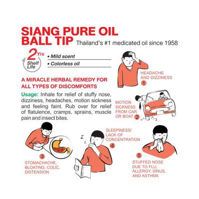 Siang Pure Pain Relief Oil Ball Tip Roll On - Formula II 3 ml - Pain Relief Oil