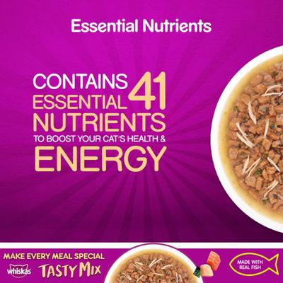 Whiskas Tasty Mix Chicken Salmon Wakame Seaweed in Gravy 70 gm - Petfood