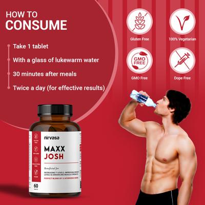 Nirvasa Maxx Josh Testo Booster Tablet (Pack of 3 x 60's) 1's - General Health