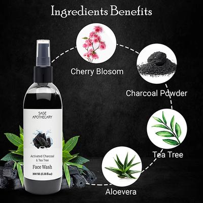 Sage Apothecary Activated Charcoal Face Wash 100 ml - Face Wash & Cleansers