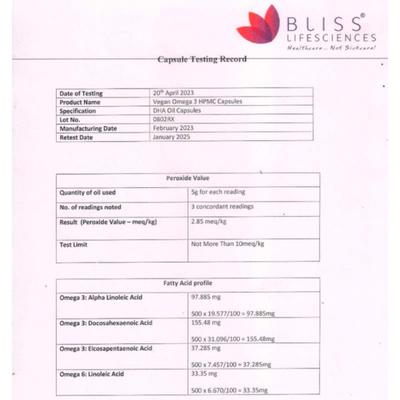 RawRX Vegan Omega 3 Capsule 60's - Omega Fish Oil Fatty Acids