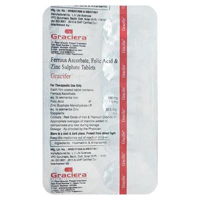 Gracifer Tablet 10'S - Iron Supplement/Anaemia-Vma
