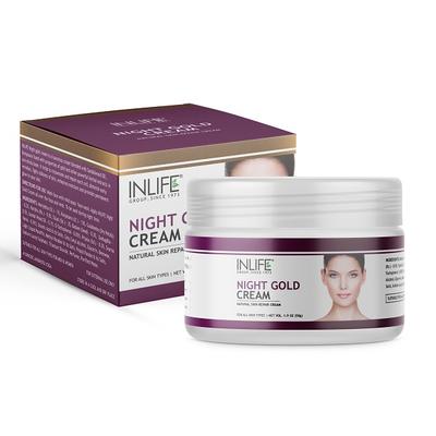 INLIFE Night Gold Face Cream Anti Aging 50 gm - Face Creams