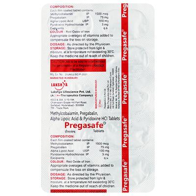 PREGASAFE Tablet 10's - Neuropathic Pain-Dru