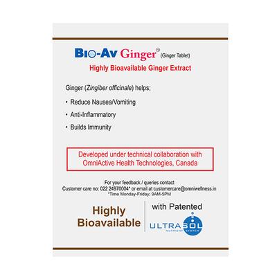 Bio-Av Ginger Tablet 30's - Herbal Dietary Supplement