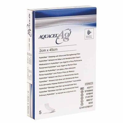 Convatec Aquacel Ag Hydrofiber Dressing (2 cm x 45 cm) 5's - Tapes & Films