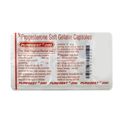 Puregest 200mg Capsule 10'S - Hormonal Therapy-Oes