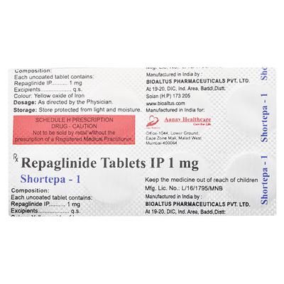 SHORTEPA 1mg Tablet 10's - Diabetes-Ant