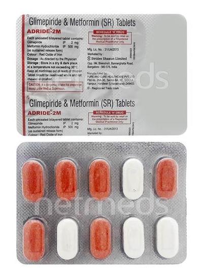 Adride M 2mg Tablet 10'S - Diabetes-Ant
