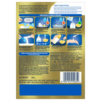 Similac Advance Infant Formula Stage 1 Powder - Refill Pack 400 gm - Baby And Infant Supplements