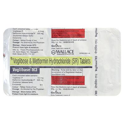 VOGLIBASE M 3 Tablet 10's - Diabetes-Ant