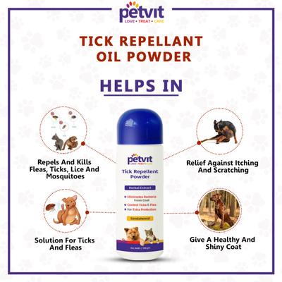 Petvit Tick Repellent Powder 100 gm - Petfood