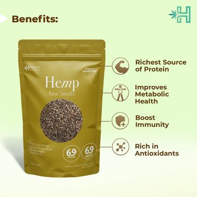 Health Horizons Raw Hemp Seeds 150 gm - Nutritional Bars