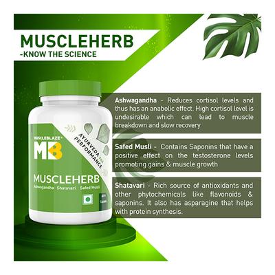 MuscleBlaze Muscleherb Tablet 30's - Herbal Dietary Supplement