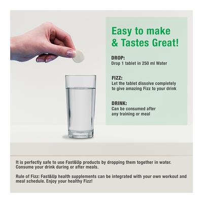 Fast&Up Recover Daily Amino Acids Effervescent Tablets - Raspberry Flavour 20's - Amino Acids