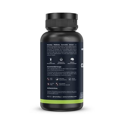 Nutrabay Wellness Curcumin + Piperine 1000mg Capsule 60's - Herbal Dietary Supplement