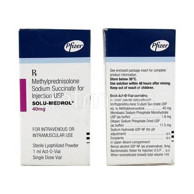 Solu Medrol 40mg Injection 1ml - Hormonal Therapy-Cor