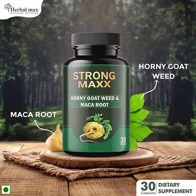 Herbal Max Strong Maxx Horny Goat Weed & Maca Root Capsule 30's - Sexual Care