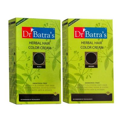 Dr Batra's Herbal Hair Color Cream Combo - Brown & Black - Crème