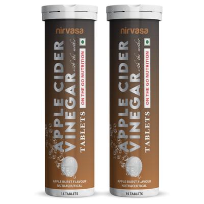 Nirvasa Apple Cider Vinegar with Mother Tablet - Apple Burst Flavour (Pack of 2 x 15's) 1's - Apple Cider Vinegars