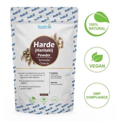 Healthvit Natural Harde (Haritaki) Powder 100 gm - Herbal Dietary Supplement