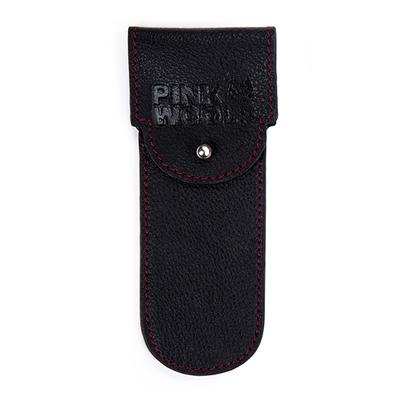 Pink Woolf Genuine Leather Razor Cover - Black - Pre & Post Shaves