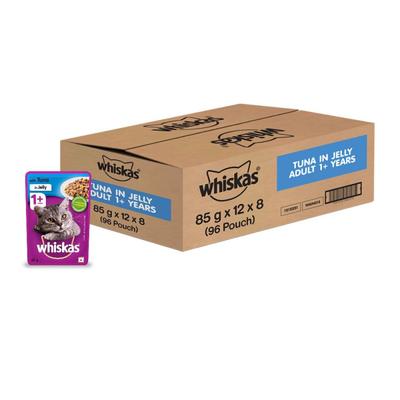 Whiskas Adult Tuna in Jelly (Pack of 85gm x 96) 8160 gm - Petfood