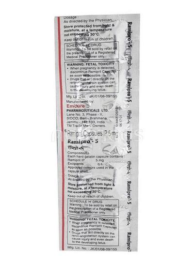 Ramipro 5mg Capsule 10'S - Hypertension-ACE