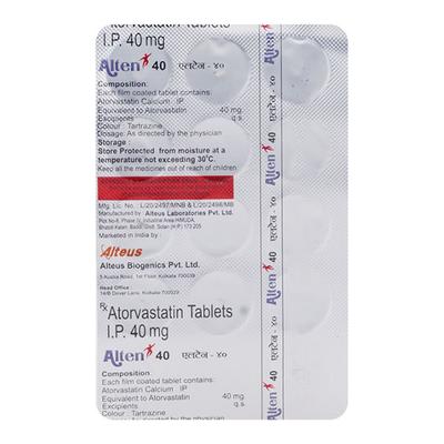 Alten 40Mg Tablet 15's - High Cholesterol-Dys