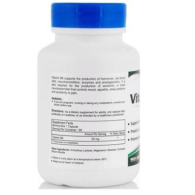HealthVit Vitamin B6 25 mg Capsules 60's - Multi-Vitamins
