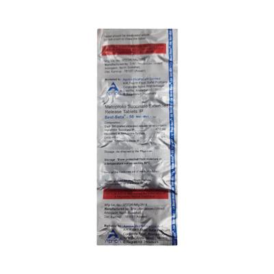 BEST BETA 50mg Tablet 10's - Hypertension-Bet