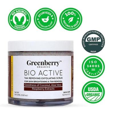 Greenberry Organics Bio Active Tan Removing Exfoliating Scrub 100 gm - Night Cream
