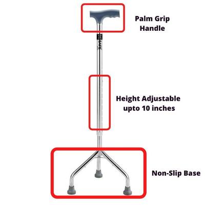 Be Safe Forever Walking Stick 3 Leg - Grey - Walker & Walking Stick