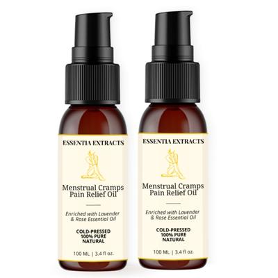Essentia Extracts Pure Cold Pressed Menstrual Cramp Pain Relief Oil (Pack of 2 x 100 ml) 1's - Creams/Oils/Lotions