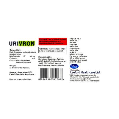 URIVRON Tablet 10's - Bacterial Infections-OAB
