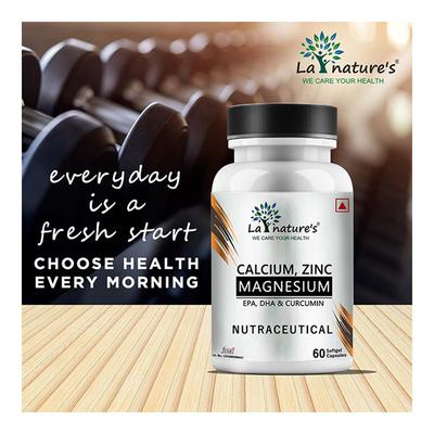 La Nature's Calcium, Zinc Magnesium Softgel Capsule 60's - Calcium And Minerals