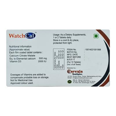 WATCH CAL Tablet 10's - Supplements-Cal